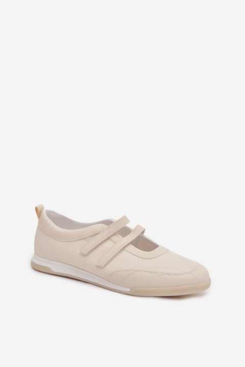 Women's Sports Ballerinas With Straps Beige Farvessa