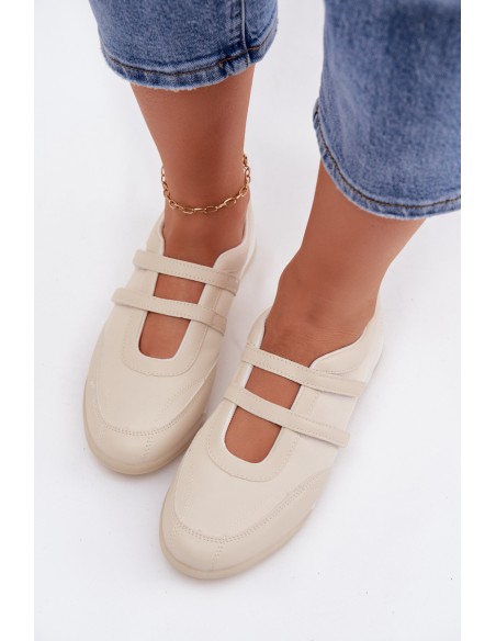Women's Sports Ballerinas With Straps Beige Farvessa