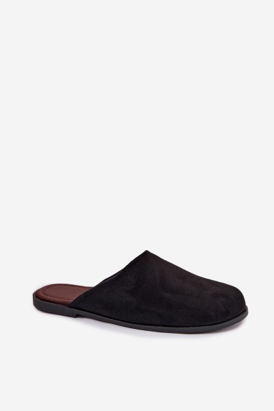 Women's Flat Eco Suede Black Slides Veronelle 2