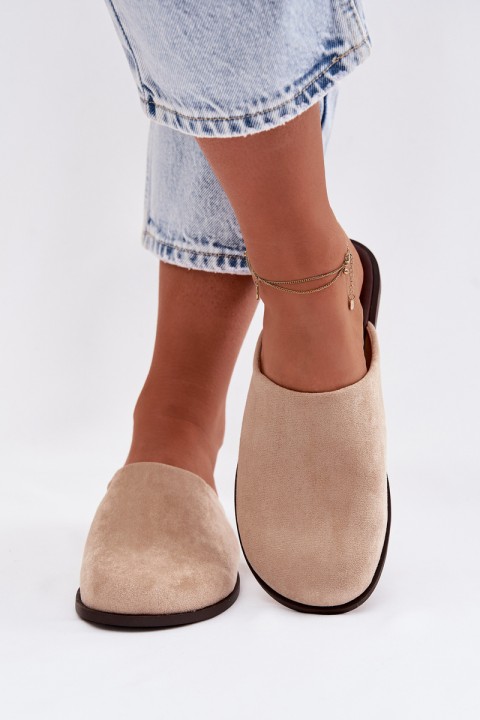 Women's Flat Beige Eco Suede Veronelle