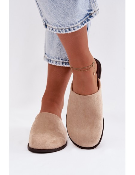 Women's Flat Beige Eco Suede Veronelle