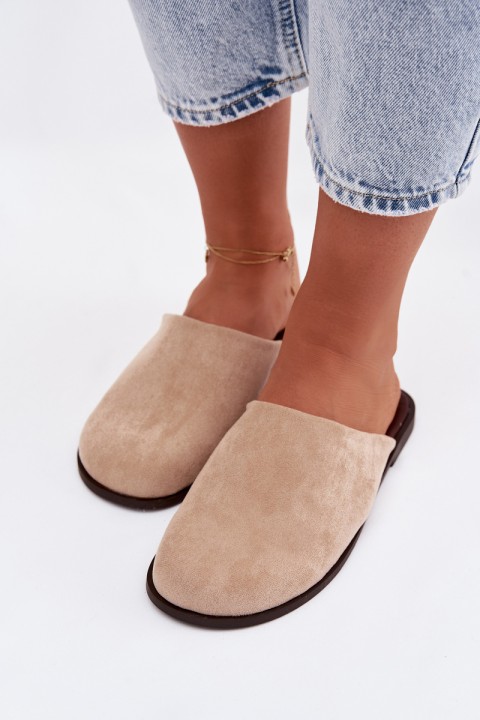 Women's Flat Beige Eco Suede Veronelle