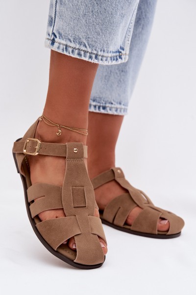 Women's Flat Khaki Roman Sandals Belanessa