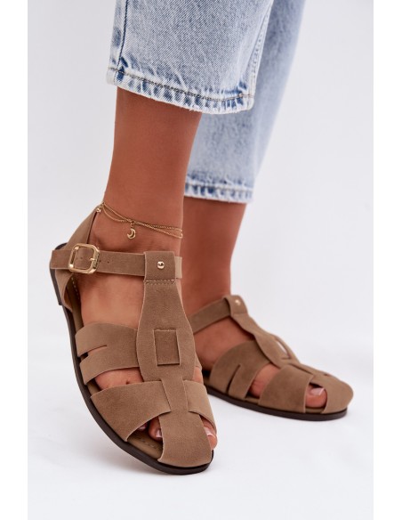 Women's Flat Khaki Roman Sandals Belanessa