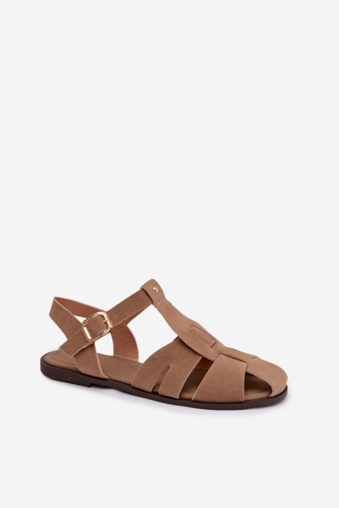 Women's Flat Khaki Roman Sandals Belanessa
