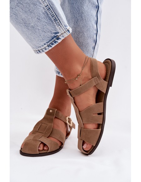 Women's Flat Khaki Roman Sandals Belanessa