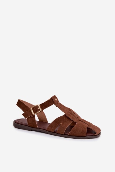 Women's Flat Brown Roman Sandals Belanessa 2