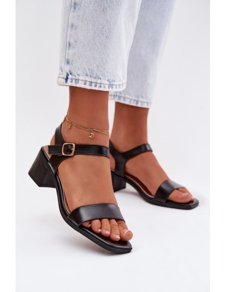 Women's Eco Leather Platform Sandals Black Sabela