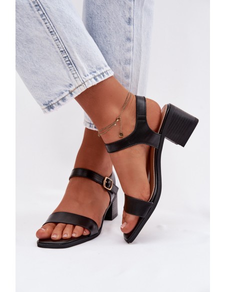 Women's Eco Leather Platform Sandals Black Sabela