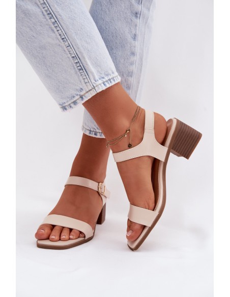 Women's Eco Leather Wedge Sandals Beige Sabela