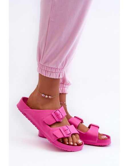 Women's Foam Slippers With Buckles Fuchsia Luciene
