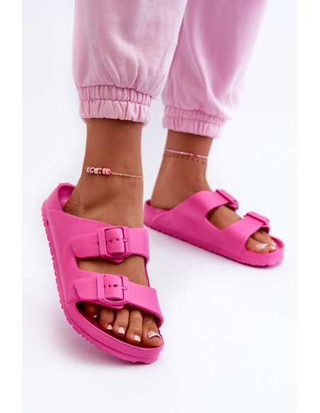 Women's Foam Slippers With Buckles Fuchsia Luciene