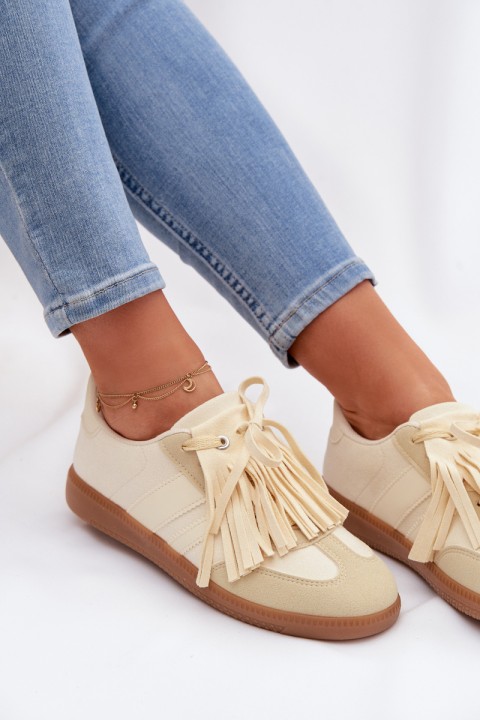 Women's Sneakers With Fringes Yellow Dorivelle