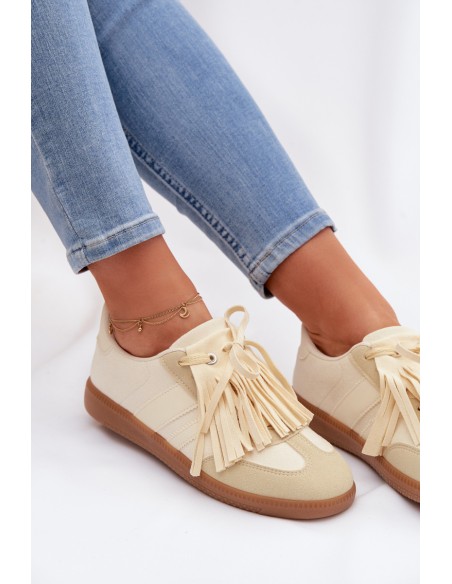 Women's Sneakers With Fringes Yellow Dorivelle