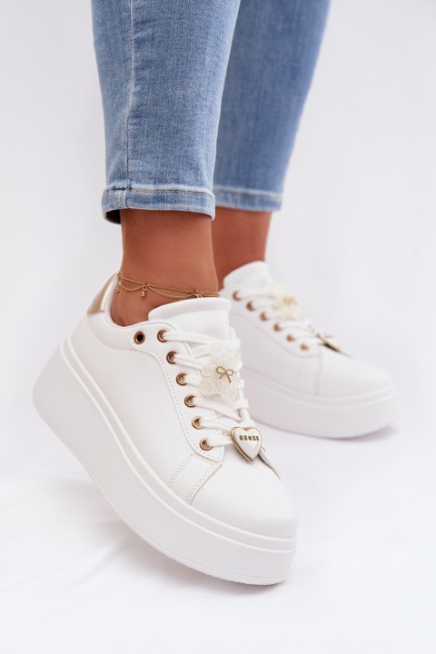 Women's Platform Sneakers With Pins Bear Heart Selorissa
