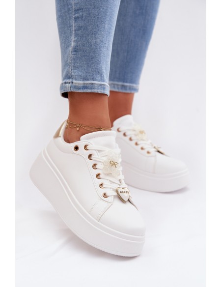 Women's Platform Sneakers With Pins Bear Heart Selorissa