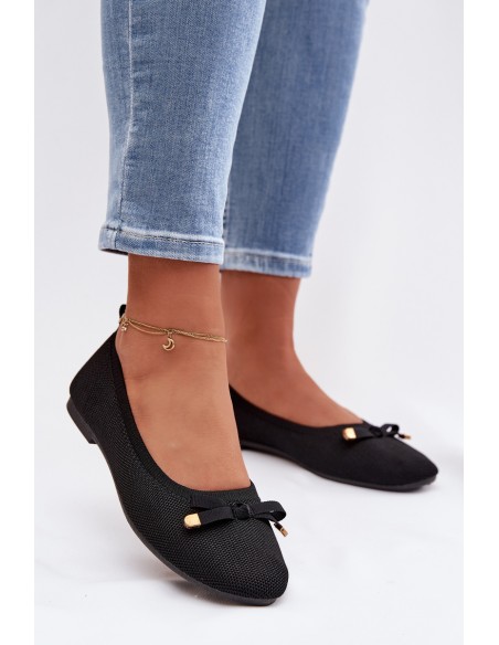 Black Ballerinas With Bow Amelivra