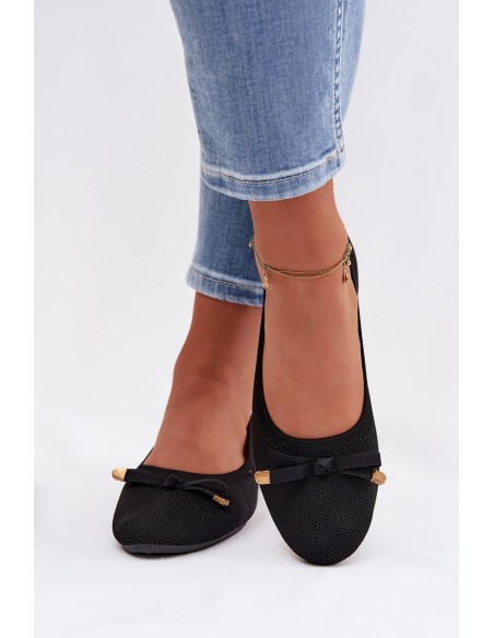 Black Ballerinas With Bow Amelivra