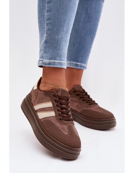 Women's Platform Sneakers Brown Galleria