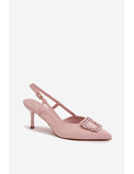 Women's High Heel Sandals with Embellishment Pink Ismeria