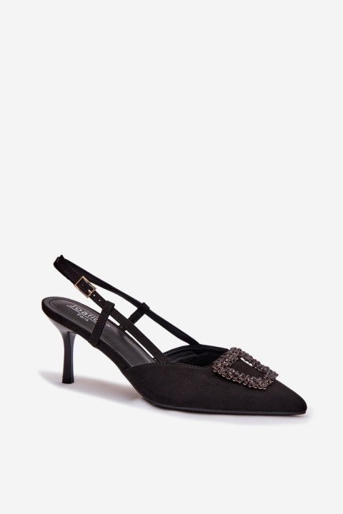 Women's High Heel Sandals With Decoration Black Ismeria