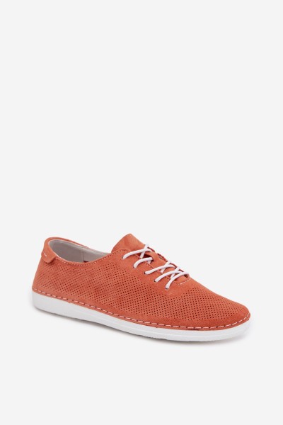 Women's Suede Loafers S.Barski LR61-7080 Orange 2