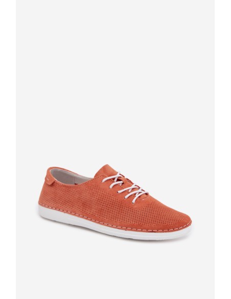 Women's Suede Loafers S.Barski LR61-7080 Orange
