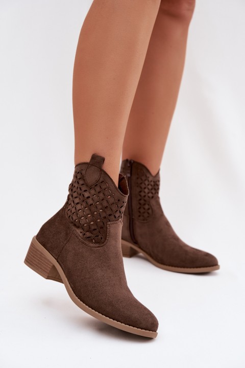 Women's Perforated Ankle Boots with Heel Briavine