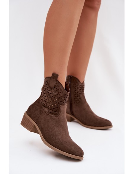 Women's Perforated Ankle Boots with Heel Briavine