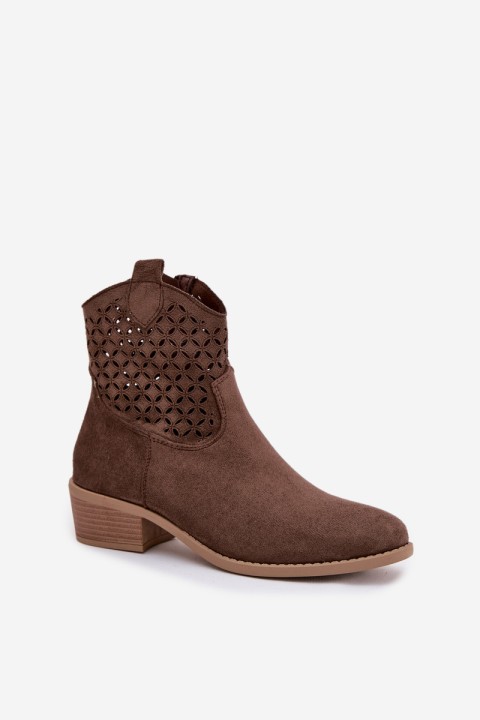 Women's Perforated Ankle Boots with Heel Briavine