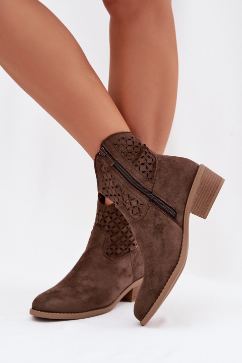 Women's Perforated Ankle Boots with Heel Briavine