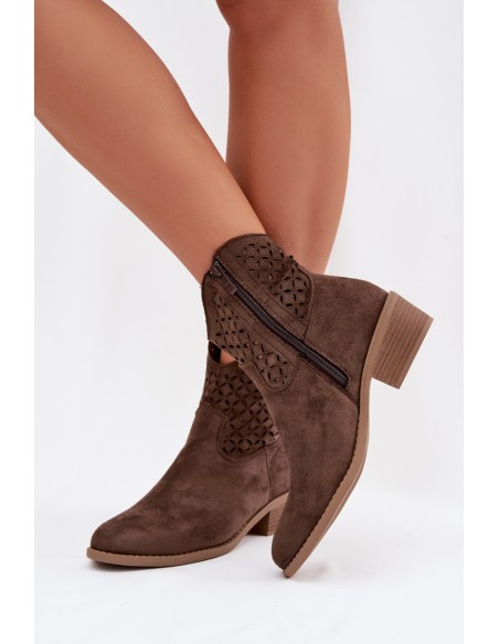 Women's Perforated Ankle Boots with Heel Briavine