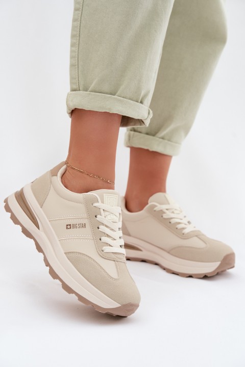 Women's Sneakers Sports Shoes Big Star TT274876 HI-POLY SYSTEM Beige