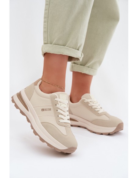 Women's Sneakers Sports Shoes Big Star TT274876 HI-POLY SYSTEM Beige