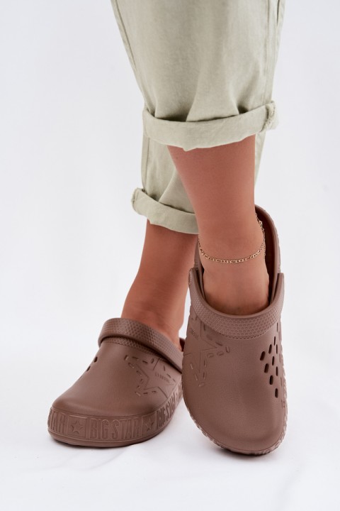 Women's Foam Chodaki Slides Big Star TT274A085 Brown