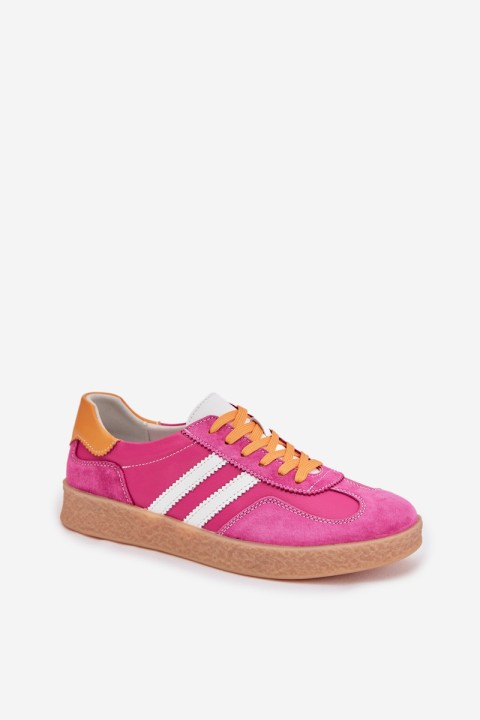 Leather Women's Sneakers LR61-7059 Fuchsia