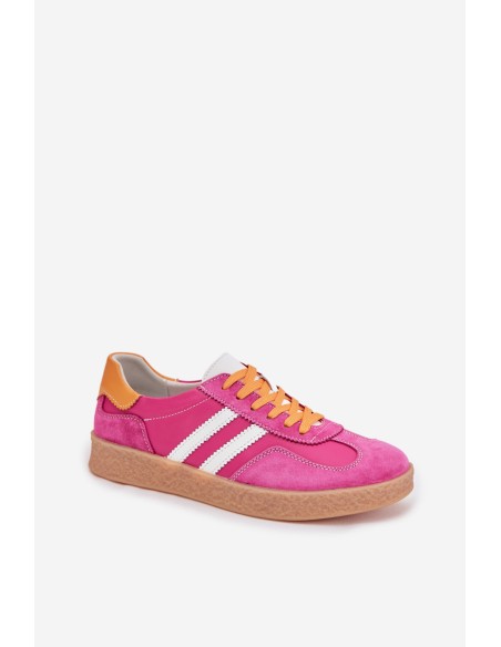 Leather Women's Sneakers LR61-7059 Fuchsia