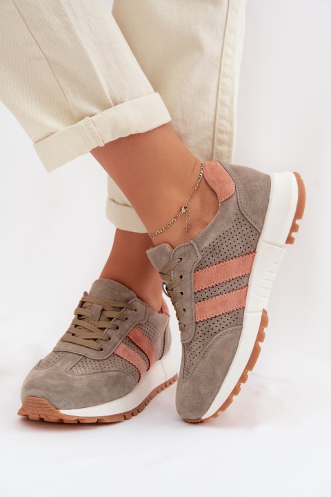 Women's Sneakers Made of Natural Suede Dark Green Marceline