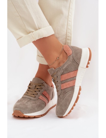 Women's Sneakers Made of Natural Suede Dark Green Marceline