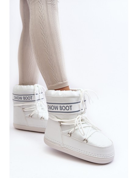 Women's lace-up snow boots white Soia