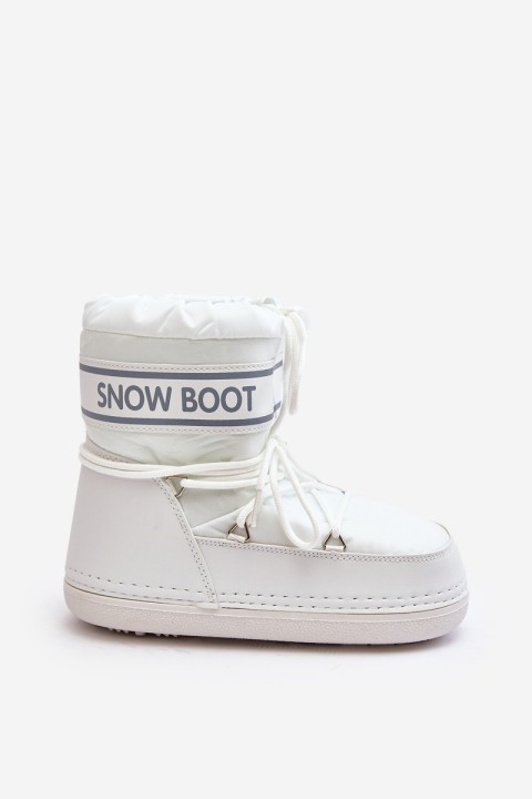 Women's lace-up snow boots white Soia