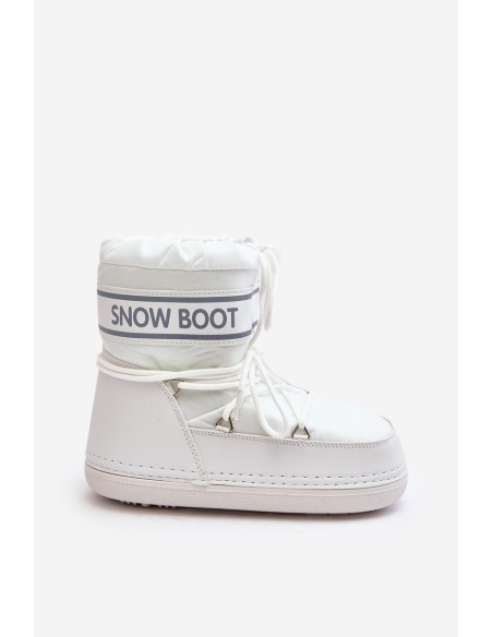 Women's lace-up snow boots white Soia