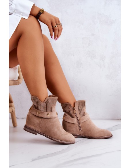 Openwork Women's Spring Boots Beige Royale