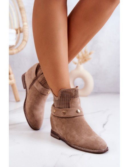 Openwork Women's Spring Boots Beige Royale