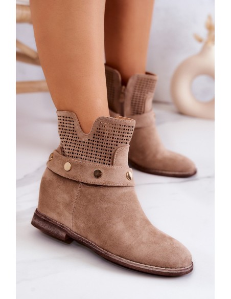 Openwork Women's Spring Boots Beige Royale