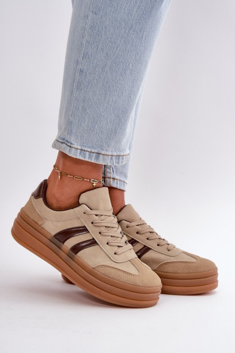 Women's Platform Sneakers Brown Nesonice