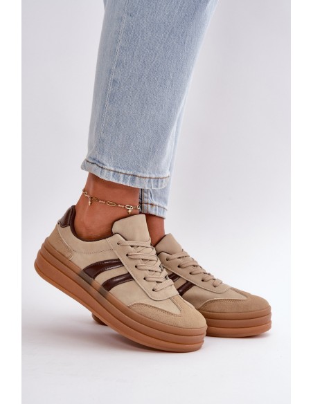 Women's Platform Sneakers Brown Nesonice