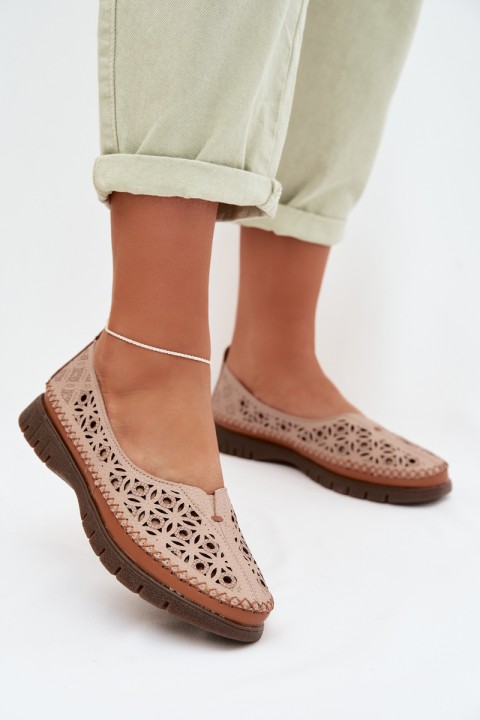 Women's Openwork Flats Sergio Leone SP-006 Pink