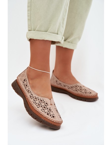 Women's Openwork Flats Sergio Leone SP-006 Pink