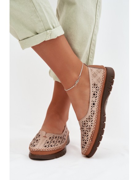 Women's Openwork Flats Sergio Leone SP-006 Pink